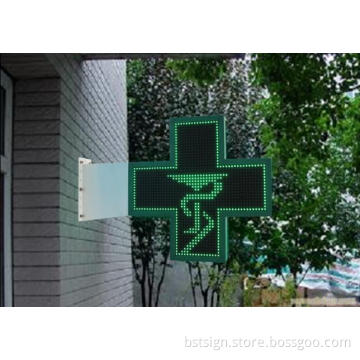 P16 Green Color Outdoor LED Pharmacy Cross